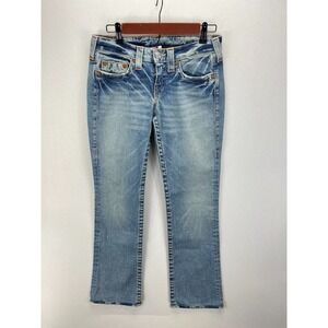 True Religion Jeans Womens 27 Blue Denim Johnny Distressed USA Fits‎ W30